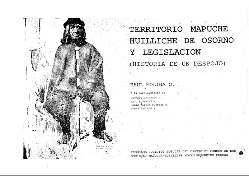 Territorio mapuche huilliche de Osorno y legislación: historia de un despojo
